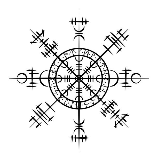 Kompas vegvisir - tatuaż - valheim the elder - runy - znaczenie